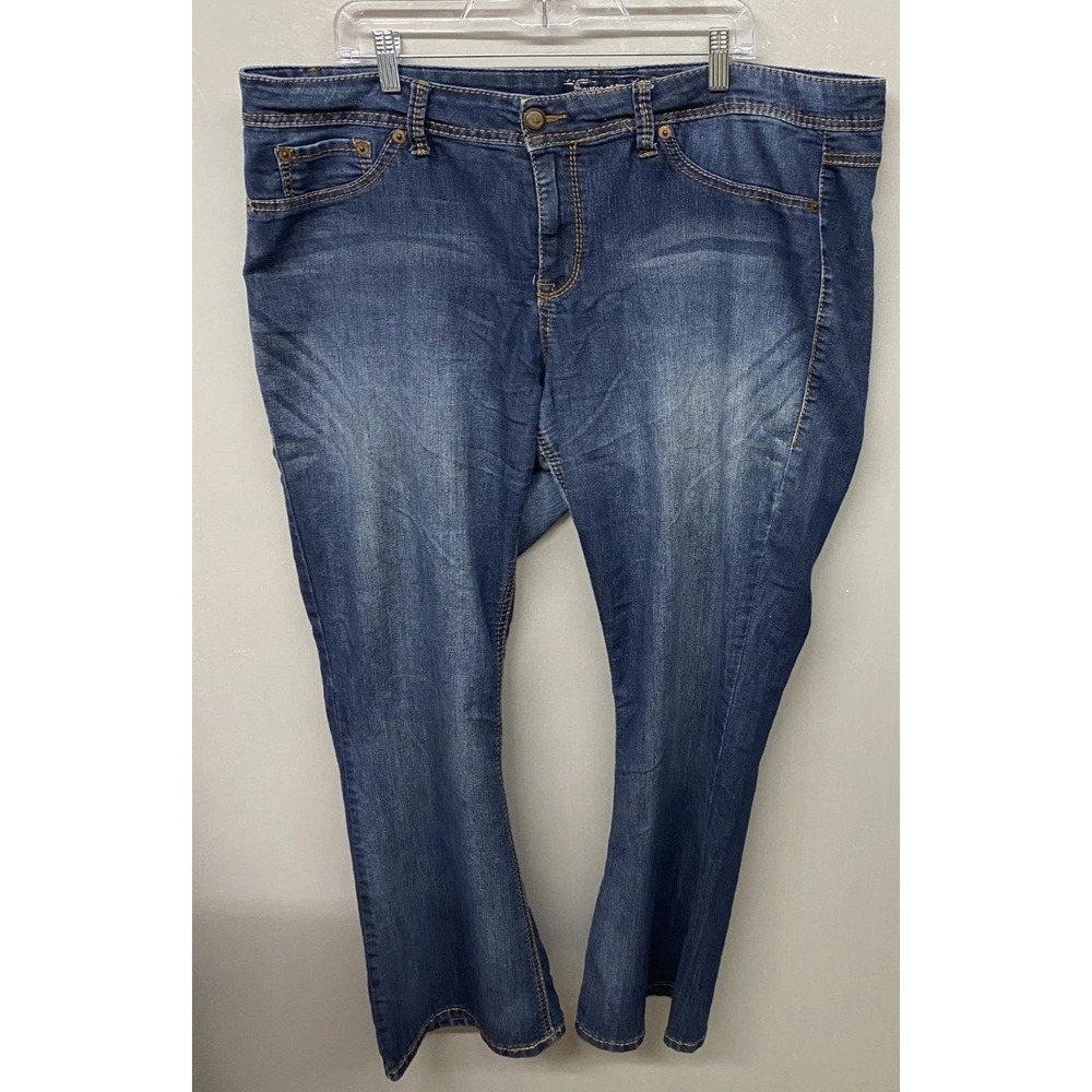 Wit & Wisdom Bootcut Jeans Women Blue Lg 42w Med Wash Denim Cotton Stretch